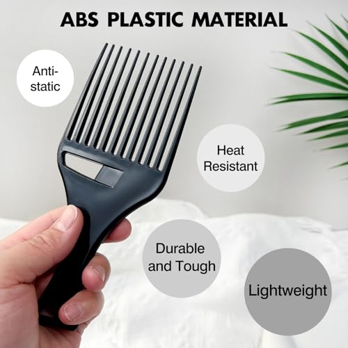 Peines Afro Pick de Plástico Negro x3 para Estilizado miniatura 4