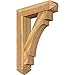 Ekena Millwork BKT0806X32X44MRC03RWR Merced Arts and Crafts Rough Sawn Bracket w/Offset Brace, Western Red Cedar