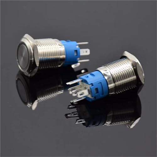Interruptor metálico de 16mm con reset verde 220V de alta resistencia mecánica 3