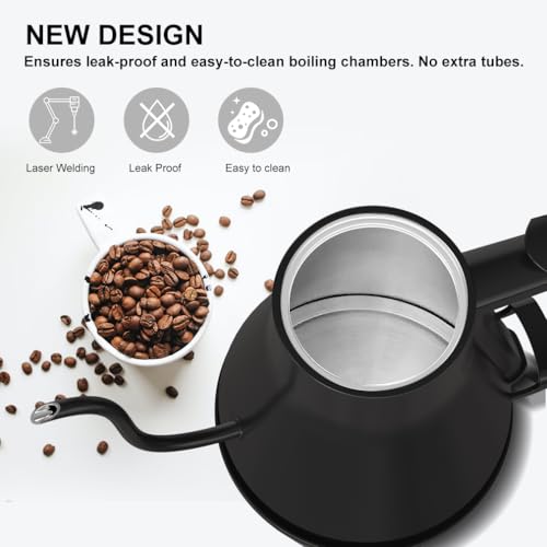 Electric-Gooseneck-Kettle-Pour-Over-Coffee-Tea-Kettle-304-Stainless-Steel-Water-Boiler-Rapid-BoilAuto-Off-Boil-Dry-ProtectionBPA-FreeMatte-Black Electric Gooseneck Kettle Pour Over Coffee Tea Kettle 304 Stainless Steel Water Boiler Rapid BoilAuto Off Boil Dry ProtectionBPA FreeMatte Black