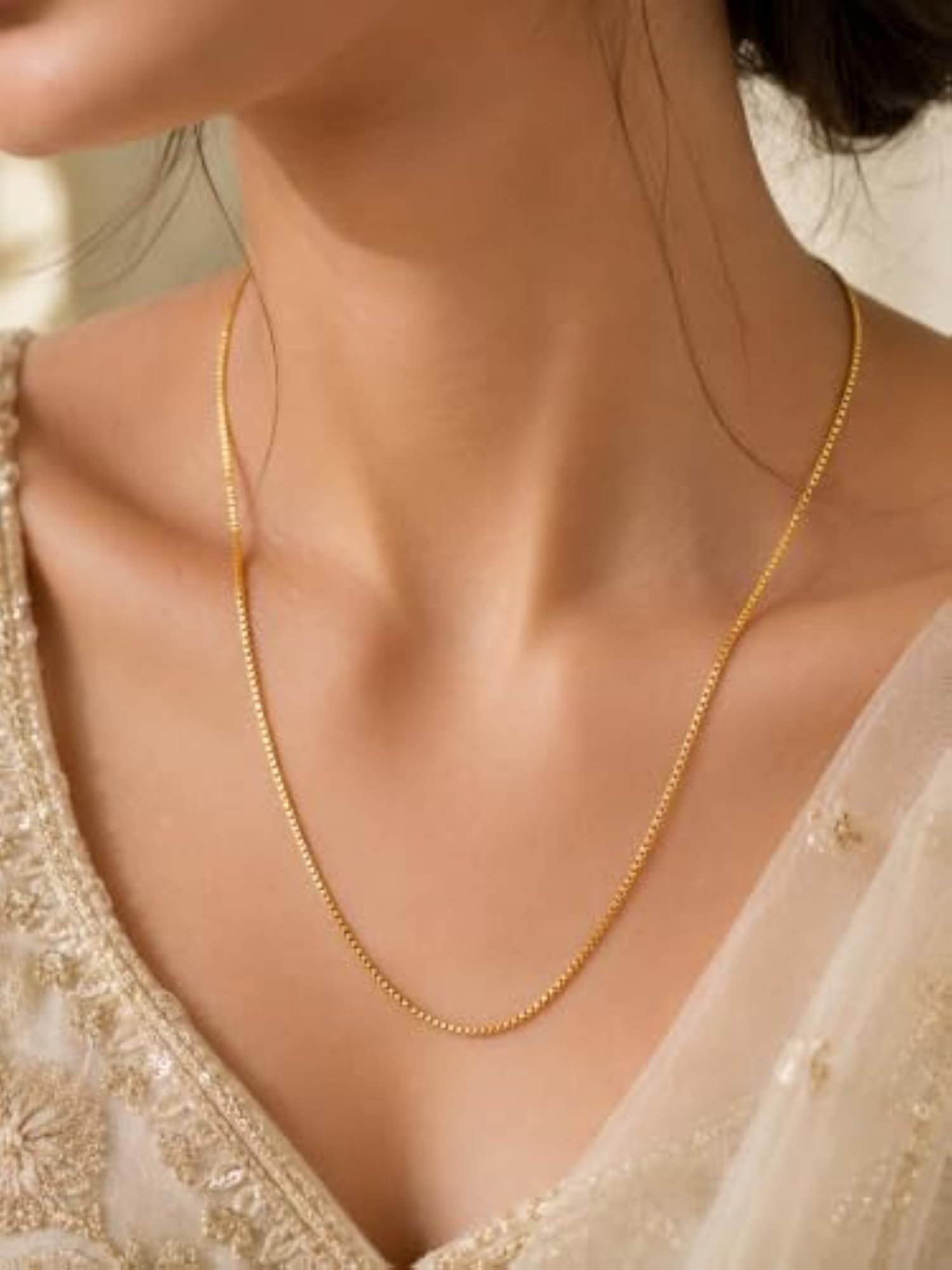 Stylish Plated Lightweight Daily Wear Chain Necklace
