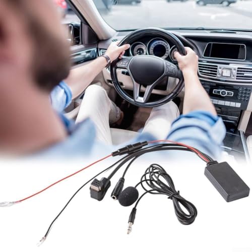 ZWEquipint Bil 5.0 AUX-adapter för Pioneer IP-BUS 11-stiftsradio, trådlös musikmottagare med mikrofon, stöder DEH-P-serien strömmande ljud från smartphone och surfplatta, svart