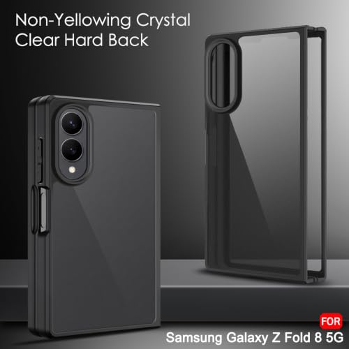 Image of TheGiftKart Hybrid Shockproof Back Cover Case for Samsung Galaxy Z Fold 8 5G | Camera Protection Module | Hard Back Cover Case for Samsung Z Fold8 (PC & TPU, Translucent Smoke Matte Back, Black Sides)