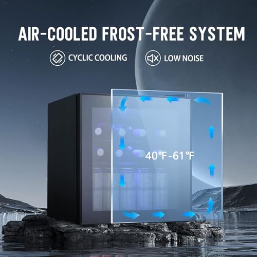 Image of Antarctic Star Mini Fridge Cooler - 70 Can Beverage Refrigerator Glass Door for Beer Soda or Wine -Small Drink Dispenser Machine Removable for Home, Office or Bar Chiller, 1.6cu.ft
