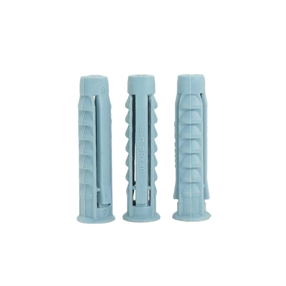 Tornillo de expansión de plástico, tornillos for ladrillo, 100 piezas, tapón de tubo de plástico, tubo de expansión, tornillo, tapón de anclaje, tapones de pared, anclaje de plástico, tornillo de pare