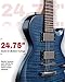 AKLOT 24-Fret Electric Guitar Kit – Single Cut (LP Style), Modern Playability with Coil-Split Humbucker Pickups, Essential Accessories Included, Storm Blue