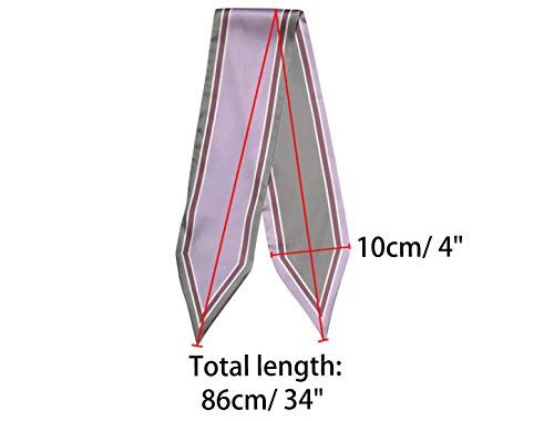 BBAUER Women's Skinny Scarf Ribbon Hair Band Heart Print Handbag Handle Neck Scarf3