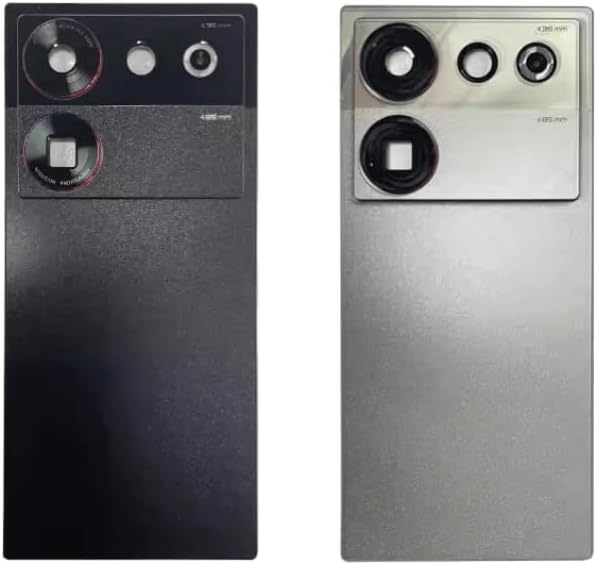 YOOOKOOO Compatible Rear Back Cover for ZTE Nubia Z50 Ultra– Battery Door Housing Replacement Part (BlackSilver with Lens)