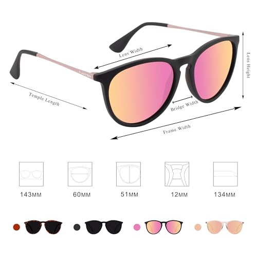 Polarized Sunglasses For Men Women Classic Shape, Mixed Metal Frame 100% UV Protection4