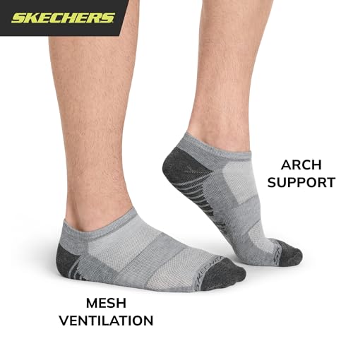 Skechers Men's 6-Pack Half Terry Performance Low Cut Socks, Breathable & Cushioned Footbed3