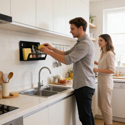 Organizador y soporte para esponja de fregadero ideal como regalo de inauguración de casa 3