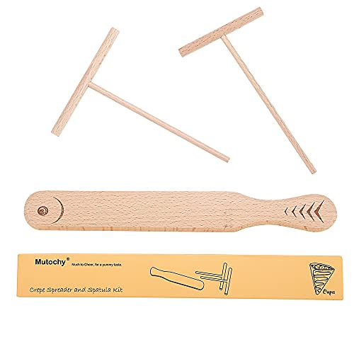 Crepe Spreader and Spatula Kit,Professional Crepe Pan Maker Tools,Soft and Flexible to Fit Any Crepe Pan Maker,Crepes Spreader Set,Pancake Spatula Set (M)