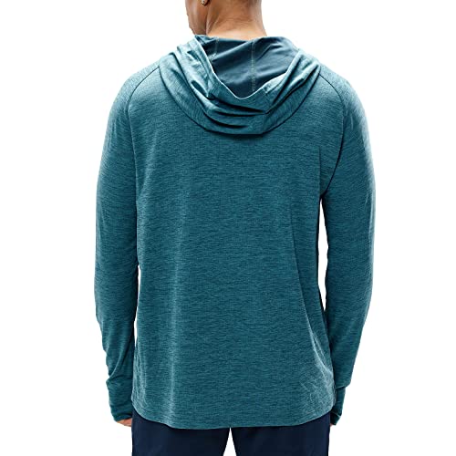Haimont Men's Long Sleeve Lightweight Sun Hoodie Upf 50+ Uv Protection Shirt Quick Dry Athletic Loose Fit With Thumbholes For Fishing Hiking Beach Outdoor Performance, Blue, L #TOP5