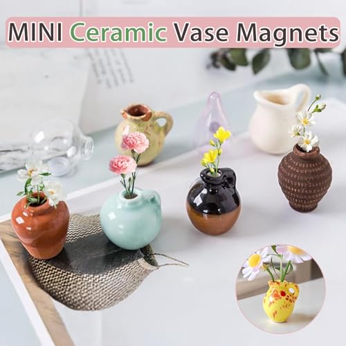 Mini imanes de jarrón cerámico para nevera 5 unidades miniatura 3