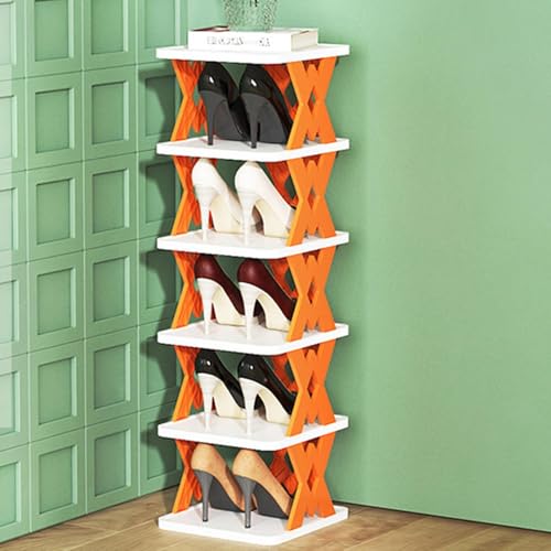 Étagère à chaussures multicouche pliable à structure verticale pour petits espaces