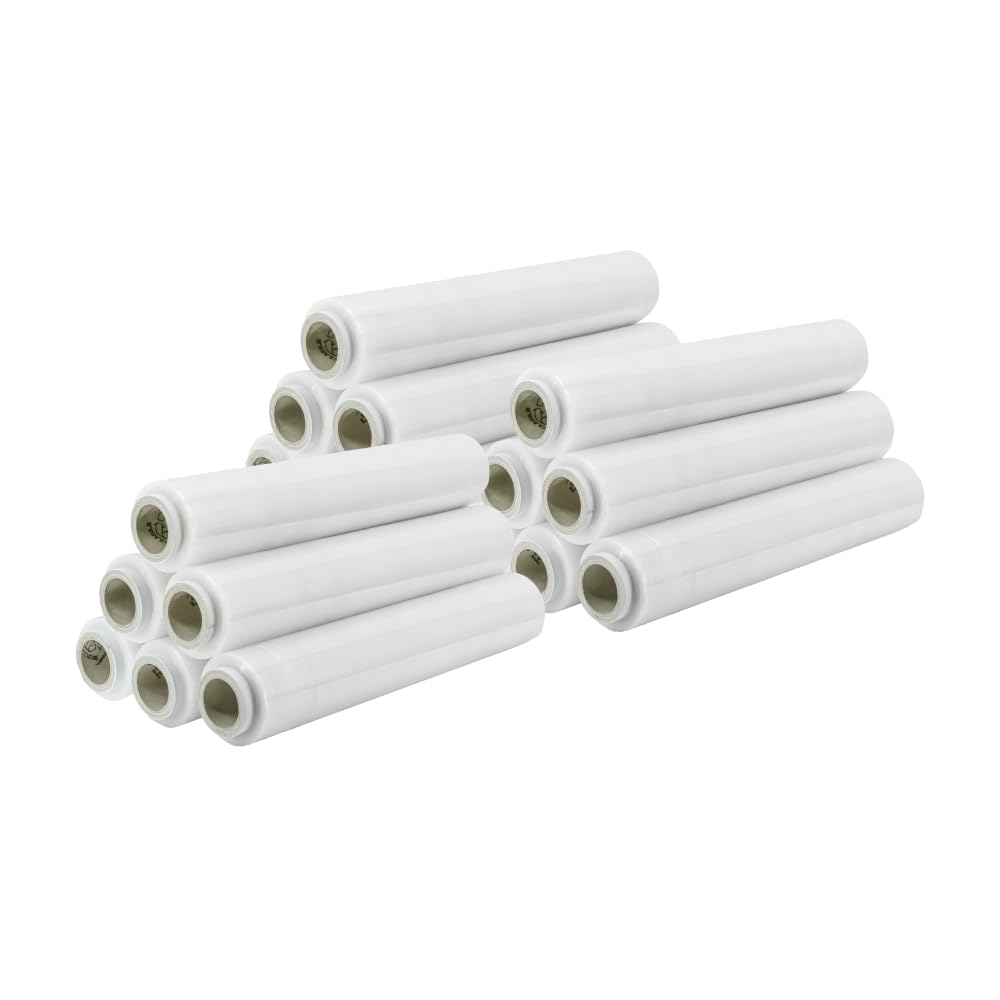 IMBALLAGGI 2000 - Wysuwana folia opakowaniowa, 18 rolek 200 x 47 H cm do ręcznego pakowania wielofunkcyjnego bardzo mocnej folii opakowaniowej, rolki do pakowania do wysyłki i przeprowadzki