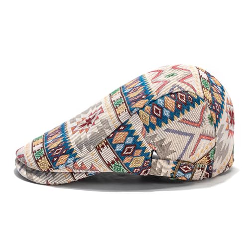Image of Cotton Newsboy Cap,Breathable Ivy Gatsby Cabbie Beret Hat for Men's Women Driving Hunting Golf