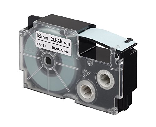 Image of Casio XR-18X1-W-DJ Label Printer Tape (Black and Clear) & Casio XR-12X Label Printer Tape (Clear)