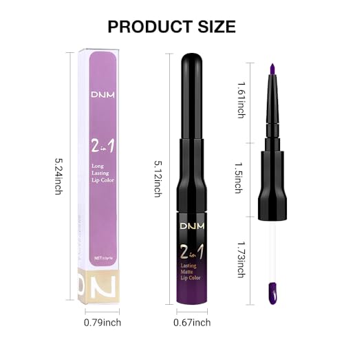 Image of evpct 1Pcs Purple Matte Lip Liner & Liquid Lipstick Stain Makeup Set for Women, Purple Lip Liner Stain Long Lasting Waterproof Smudge Proof, Cruelty Free Lip Stick Makeup 24 hours originales, 52