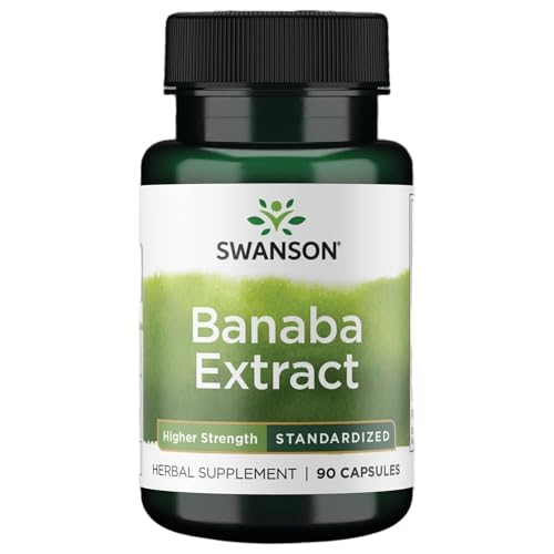 Swanson High Potency Banaba Extract - Herbal Supplement to Hep Maintain Healthy Blood Levels - Supporting Daily Health Maintenance - (90 Capsules, 60mg Each) Swanson High Potency Banaba Extract - Herbal Supplement to Hep Maintain Healthy Blood Levels - Supporting Daily Health Maintenance - (90 Capsules, 60mg Each)