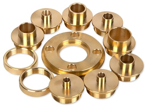 Image of WEN Solid Brass Router Template and Guide Bushing Set, 1-3 /16-Inch Base Plate, 11-Piece Kit (RT011A)