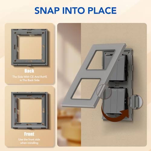 BSEED Lichtschalter 3 Fach 1 Weg +3 Fach 1 Weg Glas Lichtschalter Unterputz Taste Schalter Wandschalter Grau Kristall Kippschalter