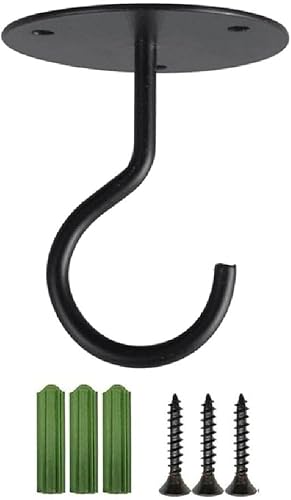 ljhnba Soporte de gancho de techo de montaje en pared para comederos de pájaros, linternas, campanillas de viento, macetas, soportes para toallas