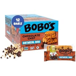 Bobo's Soft Baked Oatmeal Bars Oatmeal Bars, Chocolate Chip, 3oz (12 ct) | Gluten Free, Healthy Meal Replacement Bars for Adults & Kids, Simple Ingredients, Whole Grain Oats, Plant Based, Non-GMO