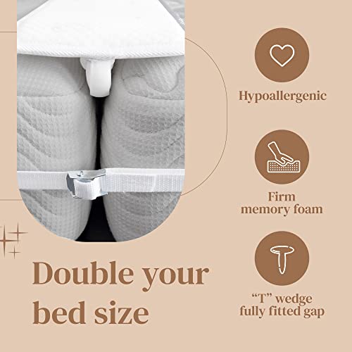 FeelAtHome Bed Bridge Twin to King Converter Kit - Twin Bed Connector King Maker - Bed Gap Filler to Make Twin Beds Into King - Mattress Connector With Strap for Guests Stayovers - Image 2
