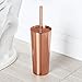 mDesign Stainless Steel Toilet Bowl Brush and Holder Set, Modern Metal Compact Storage Organizer Cleaner Scrubber for Toilet - Heavy Duty Cleaning Plunger for Bathroom, Mirri Collection, Rose Gold