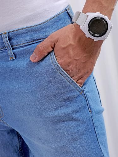 Image of The Indian Garage Co Men Slim Fit Solid Mid-Rise Jeans