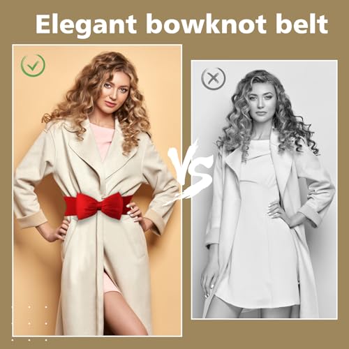 Women's Fashionable Bowknot Wide Belt Girls Lady Stretch Cinch3