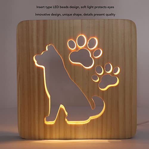 Lámpara de noche infantil diseño perro hueco luz cálida USB miniatura 2