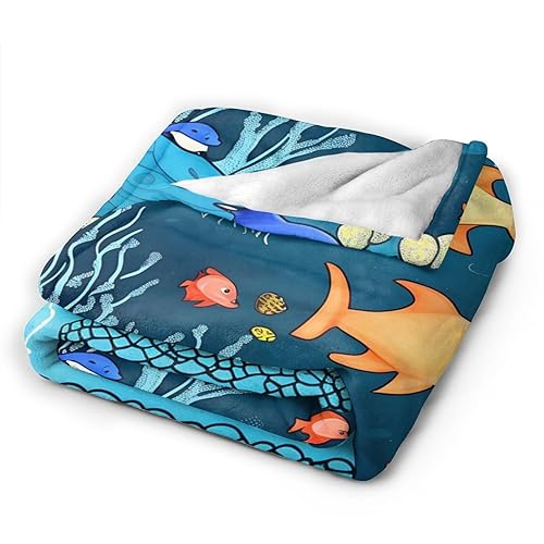 Couverture en micro polaire ultra douce BROLEO bleu textile haut de gamme