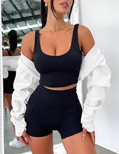 Image of Amarmia Women's Bolero Sweater Shrugs Y2K Open Front Workout Sweatshirt Long Sleeve Crop Tops