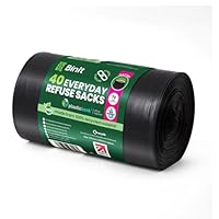 BIN IT 40 Everyday 70L Strong & Secure, Refuse Sacks, Bin Bags, Bin Liners, Flat Top, Recycled, Tear Resistant, 30 μm, Perfect for Everyday Use, Household, Office, Kitchen & Caterers