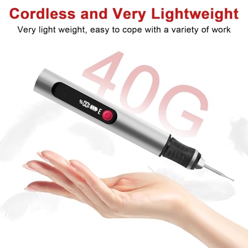 3-Gang-Elektro-Mini-Bohrstift, Wiederaufladbare DIY Handbohrer Elektrisch mit 30 Spiralbohrer, mini Bohrmaschine für Modellbau, Holz, Harz Schmuckherstellung Kunststoff Leiterplatte Leder