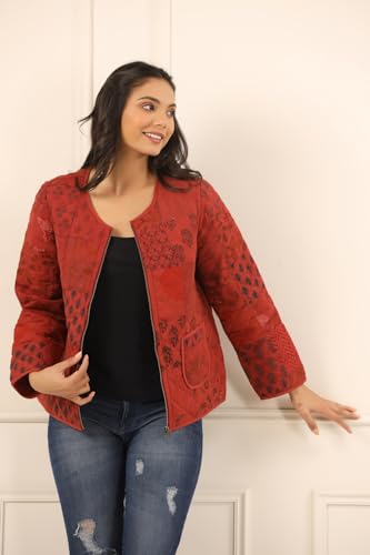 Image of SAY Women's Cotton Regular Fit Quilted Jacket For Winter Wear