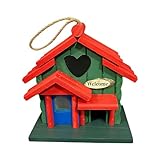 Nichoir Oiseaux Bois - Habitat Extérieur Durable Style Rustique, Accessoire Animalier Sécurisé Confortable, Boîte Nid Protection Climatique | Abri Jardin Balcon Cour Pour Canari Pinson Moineau Hironde