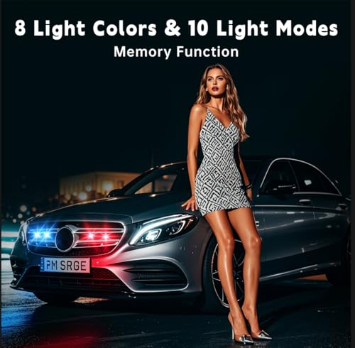 Asunder SL-12 4Pcs Wireless Led Strobe Lights With Remote Control,8 Colors Waterproof Anti-Collision Usb Charing Led Warning Lights,High Brightness Wireless Led Lights For Car Drone Truck Motorcycle Aircraft Bike thumb #1