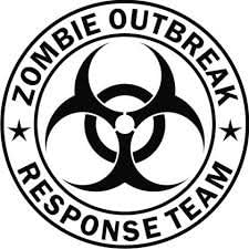 Zombie Outbreak Car Decal Sticker Type1 Black x1