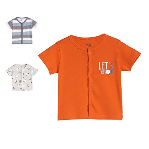 Image of miniklub Boys Pack of 3 Multicolour Pure Cotton Innerwear Vests