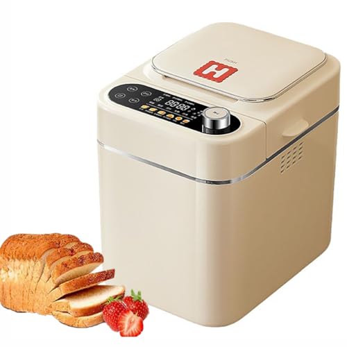Panificadora automática, panificadora Inteligente con dispensador de Frutos Secos, 1 Hora de Mantenimiento del Calor, 26 Funciones preestablecidas, panificadora con Ajuste sin glu