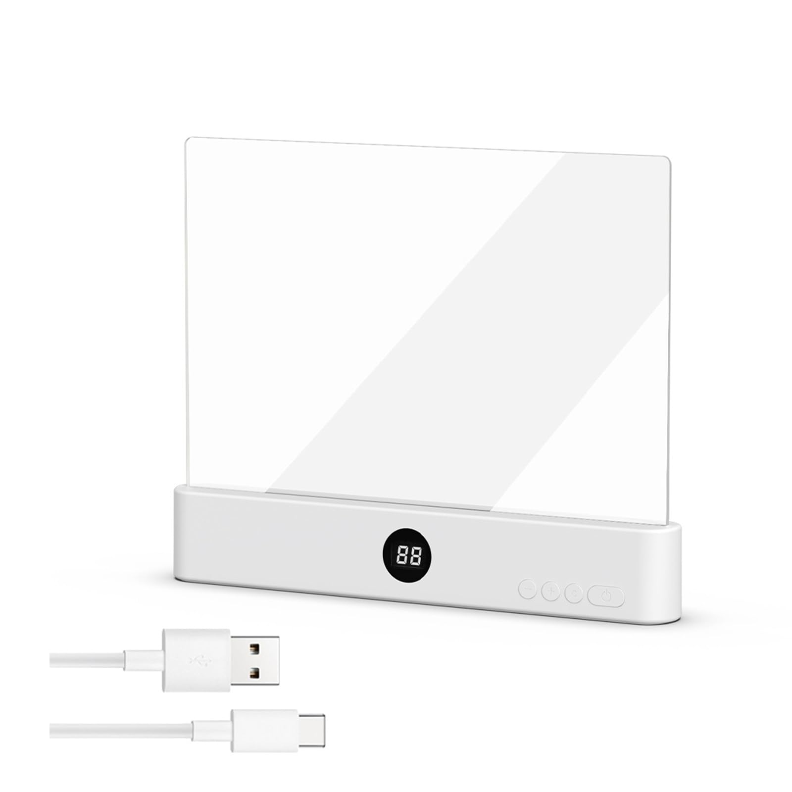 Book Light, Rechargeable Clear Led Flat Reading Light, 2026 Upgraded Flat Night Light with 3 Colors & Timer for Reading in Bed, Full Page Light Illuminator Panel Plate Lamp