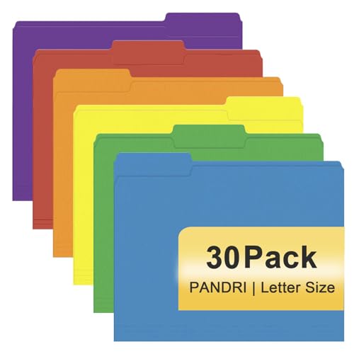 File Folder, PANDRI 30 Pack Colored File…