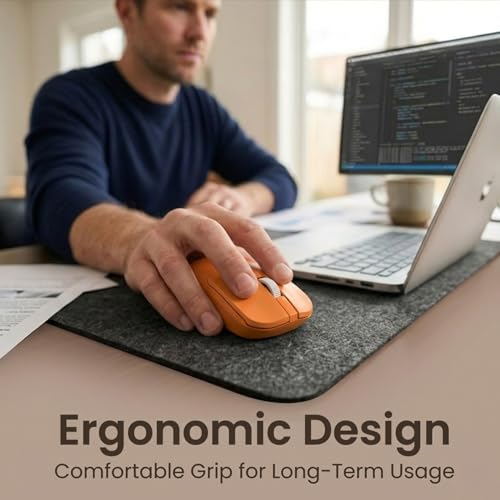 Image of Portronics Toad 33 Wireless Mouse with 2.4 GHz USB Nano Receiver, Adjustable Dpi Sensitivity, Ergonomic Design, Precision Optical Tracking, Plug & Play, Best for Laptops, Desktops PCs, Mac(Orange)