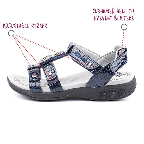 Therafit Charlotte Women's Embossed Jeweled Sandal for Plantar Fasciitis/Foot Pain4