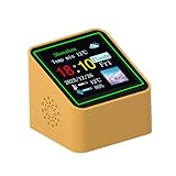 Smart Weather Clock, WiFi Desktop Electronic Clock with Real-Time Weather, 1.54" 240×240 Display, Adjustable Brightness, Night Mode, Customizable Screen, Type-C Powered (Orange)