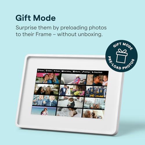 Image of Skylight Digital Picture Frame 2 - 10 inch Full HD Wi-Fi Touch Screen, 16GB Digital Photo Frame, Load Photos & Videos Directly from Phone, Anti-Glare - Personalized Gifting, Aluminum Metal Shadow Box