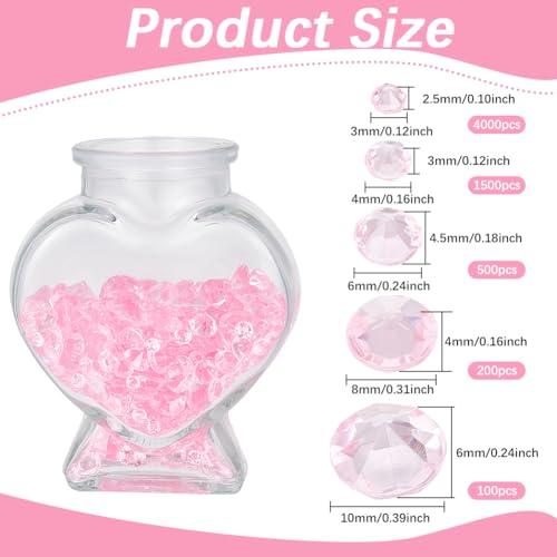 Gemas de cristal rosa SOFPLATE de 5 tamaños con 6300 piezas de diamantes para jarrones 3